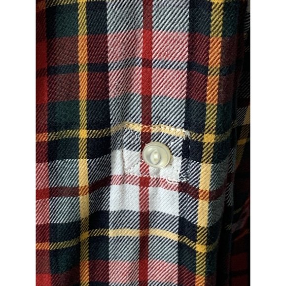 Women's LRL Lauren Jeans Co Long Sleeve Button Up Shirt Red/Green/White Plaid L - Picture 3 of 7